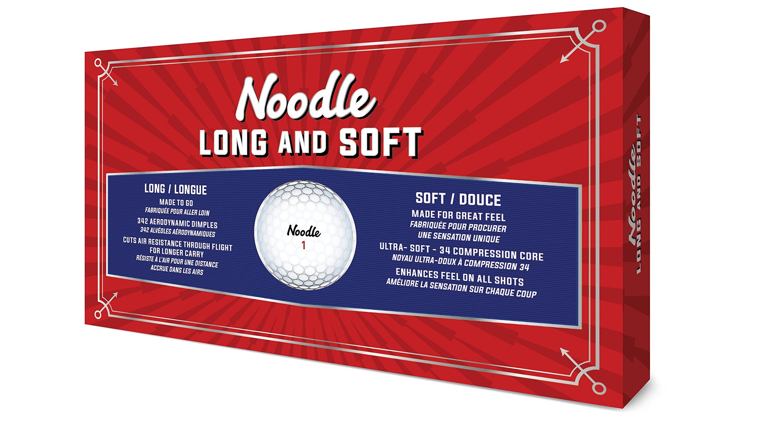 Taylormade 2018 Noodle Long & Soft Golf Ball, White (Pack Of 15)