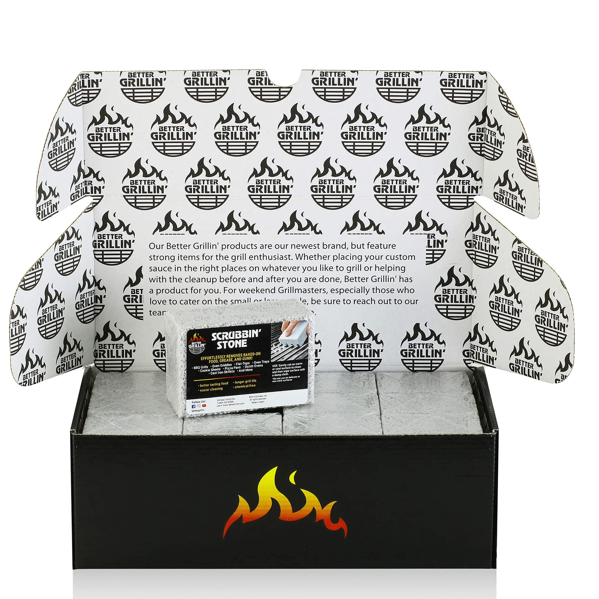 Better Grillin Scrubbin Stone Grill Cleaner-Scouring Brickbarbecue Grill Brushbarbecue Cleaner For Bbq, Griddle, 12Pk