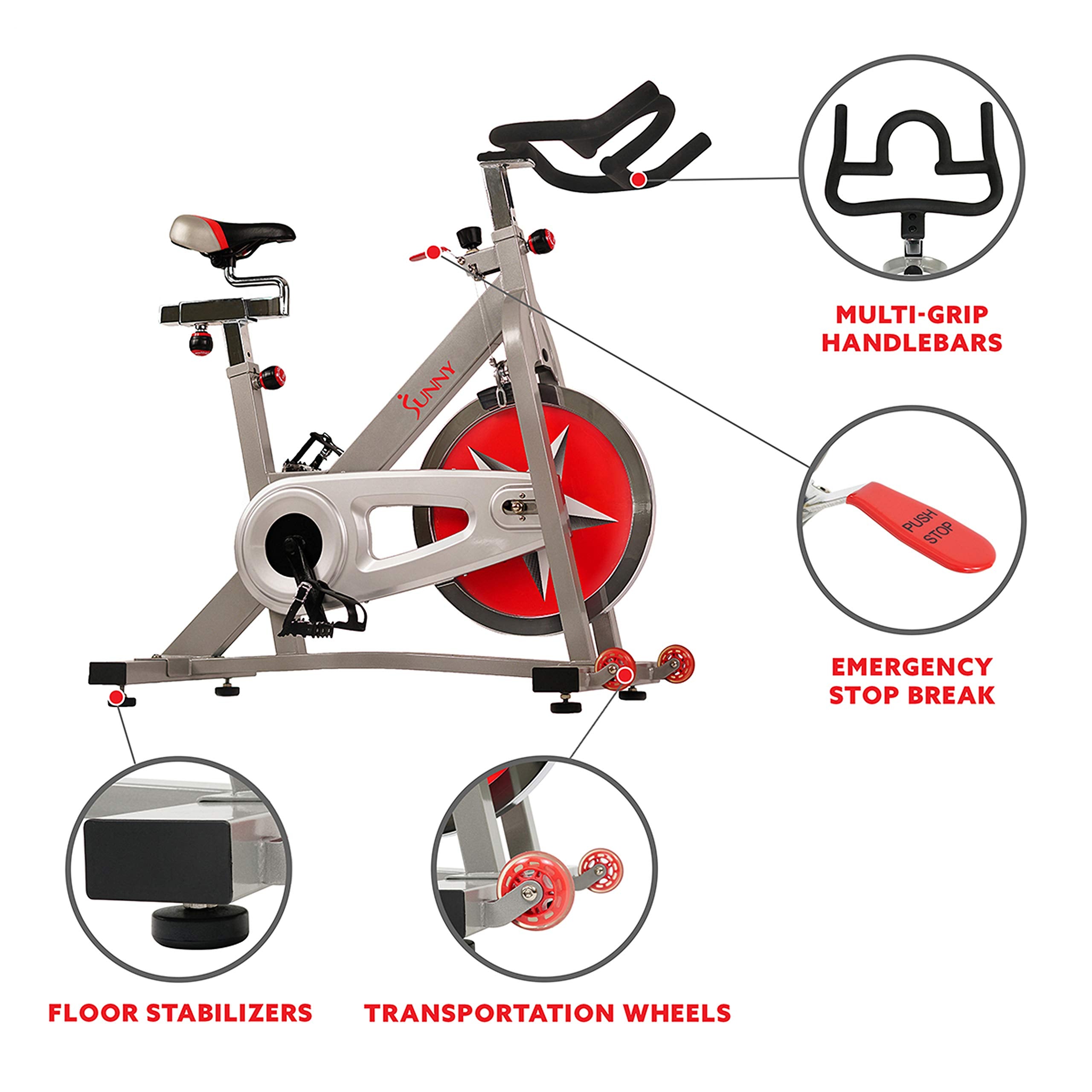 Sunny Health & Fitness Sf-B901 Pro Indoor Cycling Exercise Bike