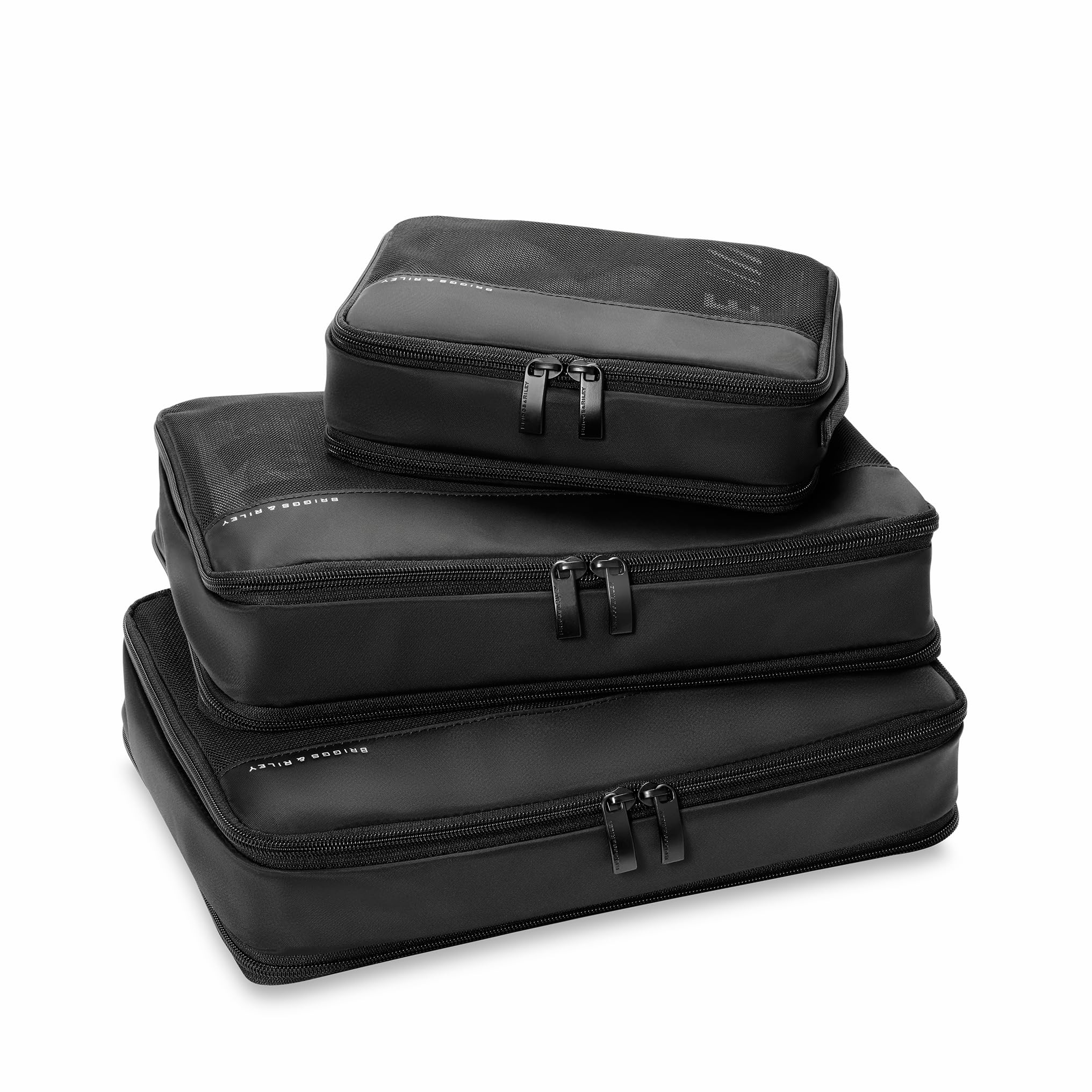 Briggs & Riley Compression Packing Cube Set  Bag Organizer For Check In & Carry On, Pack Accessories For Vacation  3Piece, Bl