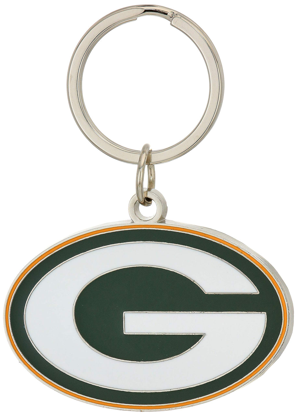 Green Bay Packers Chrome Logo Cut Keychain