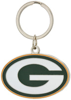 Green Bay Packers Chrome Logo Cut Keychain
