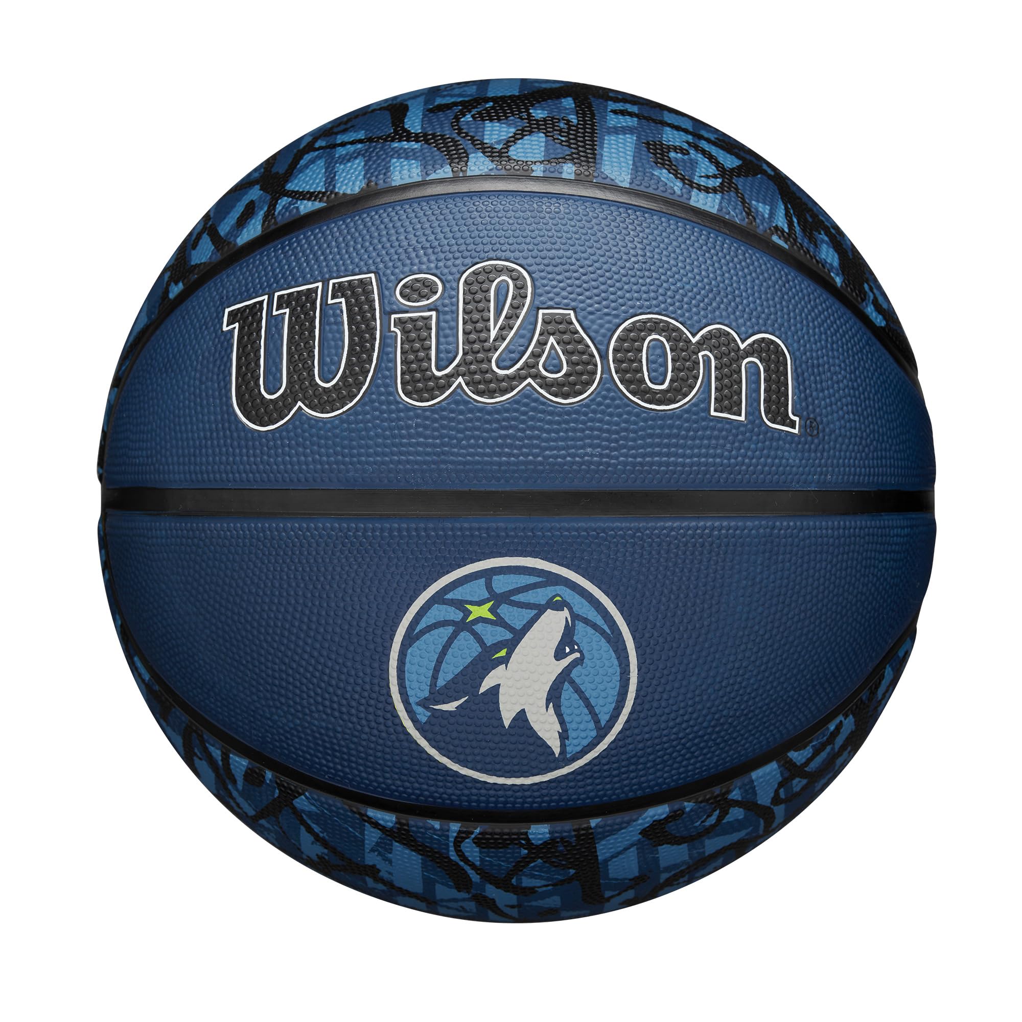 WILSON NBA Team Graffiti Basketball - Minnesota Timberwolves, Size 7-29.5