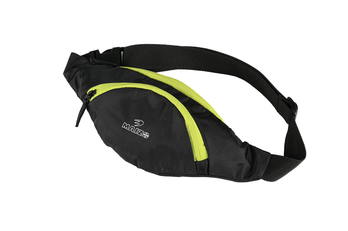 Maizo Waist Bag Black Green Fanny Pack Chest Sling Bag With 3 Zippers Adjustable Strap Multipurpose Travel Hiking Cycling Runnin