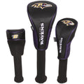 Baltimore Ravens Driver Fairway Hybrid Set of Three Headcovers