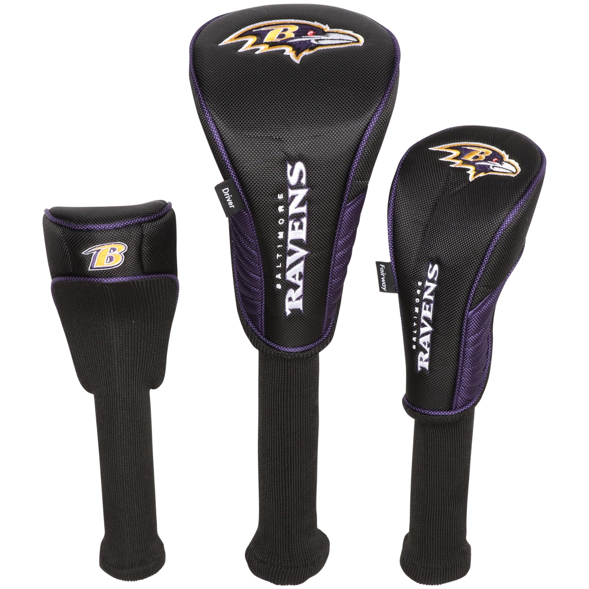 Baltimore Ravens Driver Fairway Hybrid Set of Three Headcovers