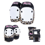 187 Killer Pads Moxi Skate Knee Pads, Elbow Pads, And Wrist Guards, Six Piece Pad Set, Moxi Leopard, X-Large Thick