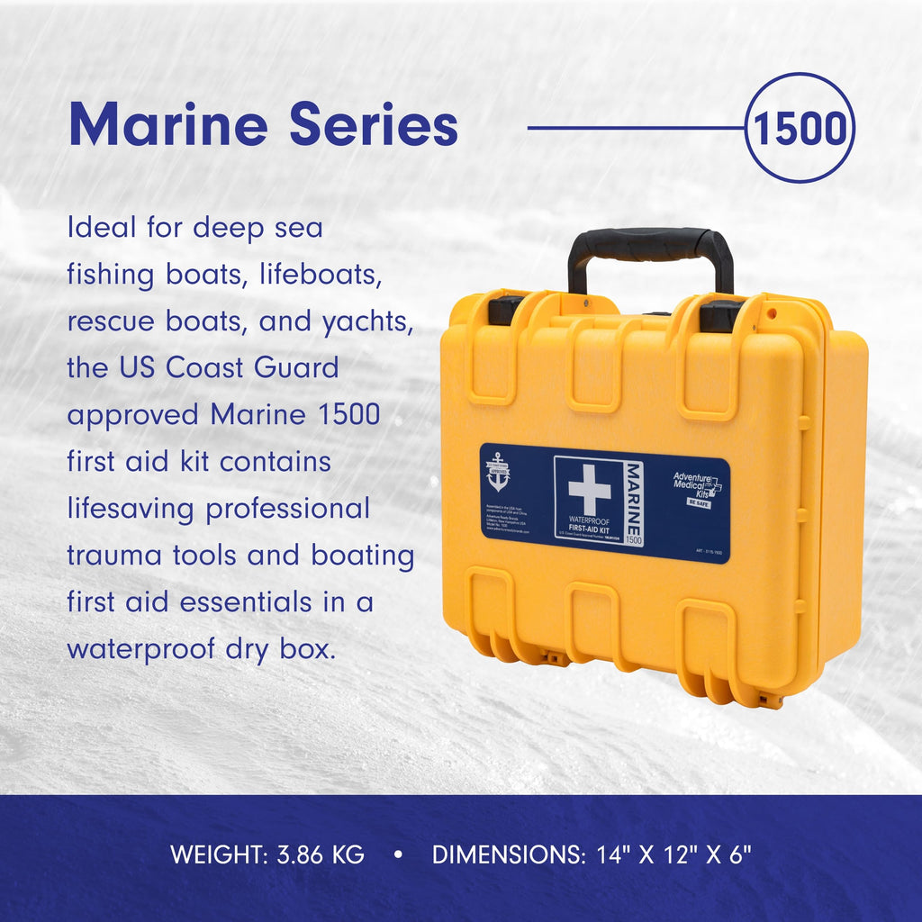 Adventure Medical Kits Marine Series Medical Kit - 1500 - Boat First Aid Kit For Small Crews 24 Hours From Care - Includes Emerg