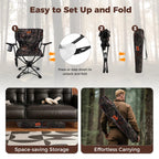 Goplus 360 Swivel Hunting Chair, Folding Hunting Blind Chair For Adults With Cup Holder & Carrying Bag, Lightweight Portable Cam