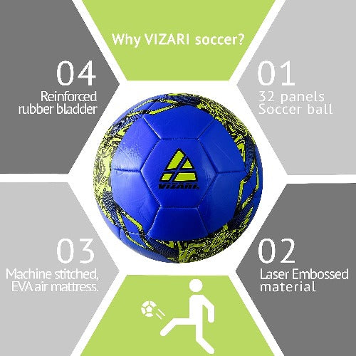 Vizari Toledo Soccer Ball – Blue/Neon Yellow