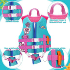 Heysplash Life Jacket For Kids, Child Size Watersports Swim Vest Flotation Device Trainer Vest With Survival Whistle, Easy On An