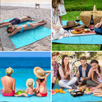 Covacure Beach Blanket Waterproof Sandproof 79   X 83- Large Beach Blanket Sandproof Fits For 4 Adults, Waterproof Beach Mat Wit