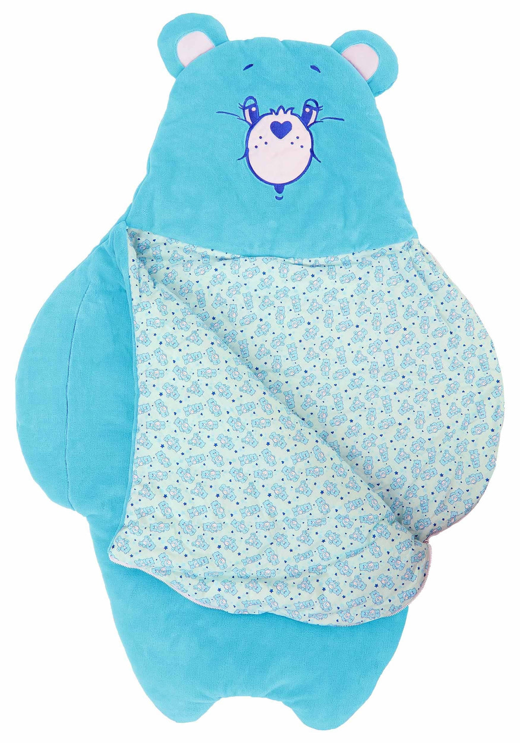 Kids Care Bears Bedtime Bear Sleeping Bag, Blue Care Bear Slumber Bag, Soft Cozy & Warm Nap Mat For Boys & Girls St