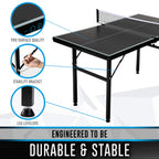 Franklin Sports Mid-Sized Table Tennis Table - Optimum Mid-Size Table - Perfect For Kids Or Smaller Rooms - Easy Assembly - Pro