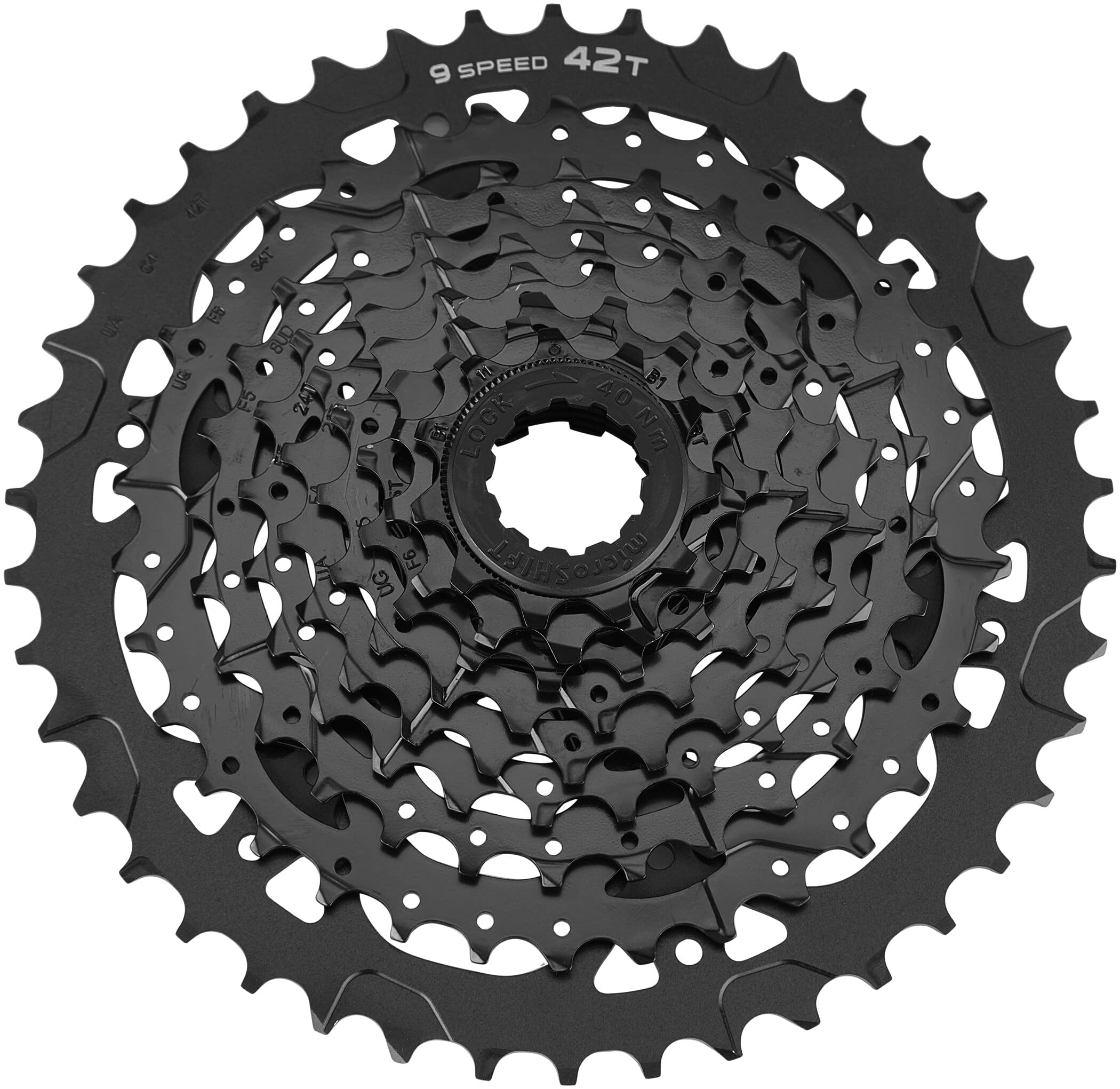 Microshift Advent Cassette 11-42T 9-Speed Black Ed Coated