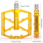 Bike Pedals 9/16 Inch - Bicycle Pedals With Reflectors - 3 Sealed Bearings Mtb Pedals Wide Platform Pedals For Mountain Bike, Bm