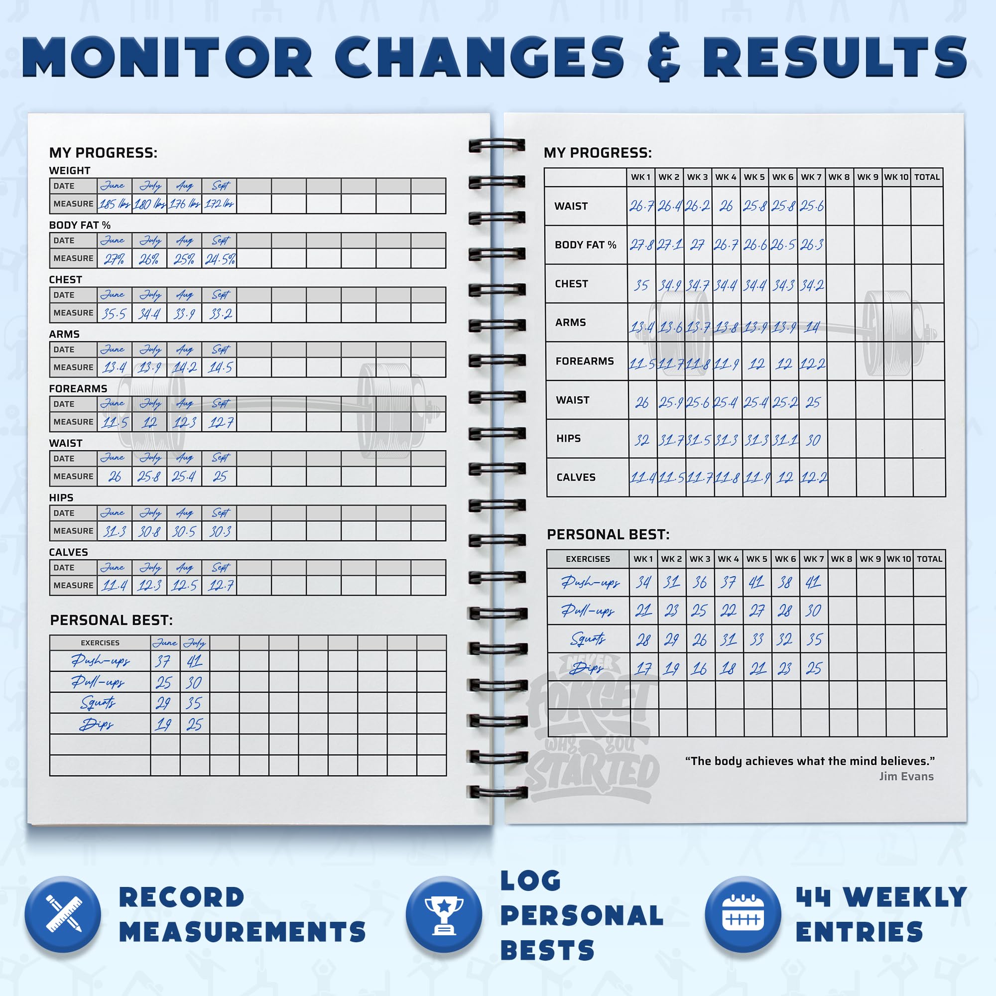 Workout Planner For Daily Fitness Tracking & Goals Setting (A5 Size, 6A X 8A, Charcoal Gray), Men & Women Personal Home & Gym Tr