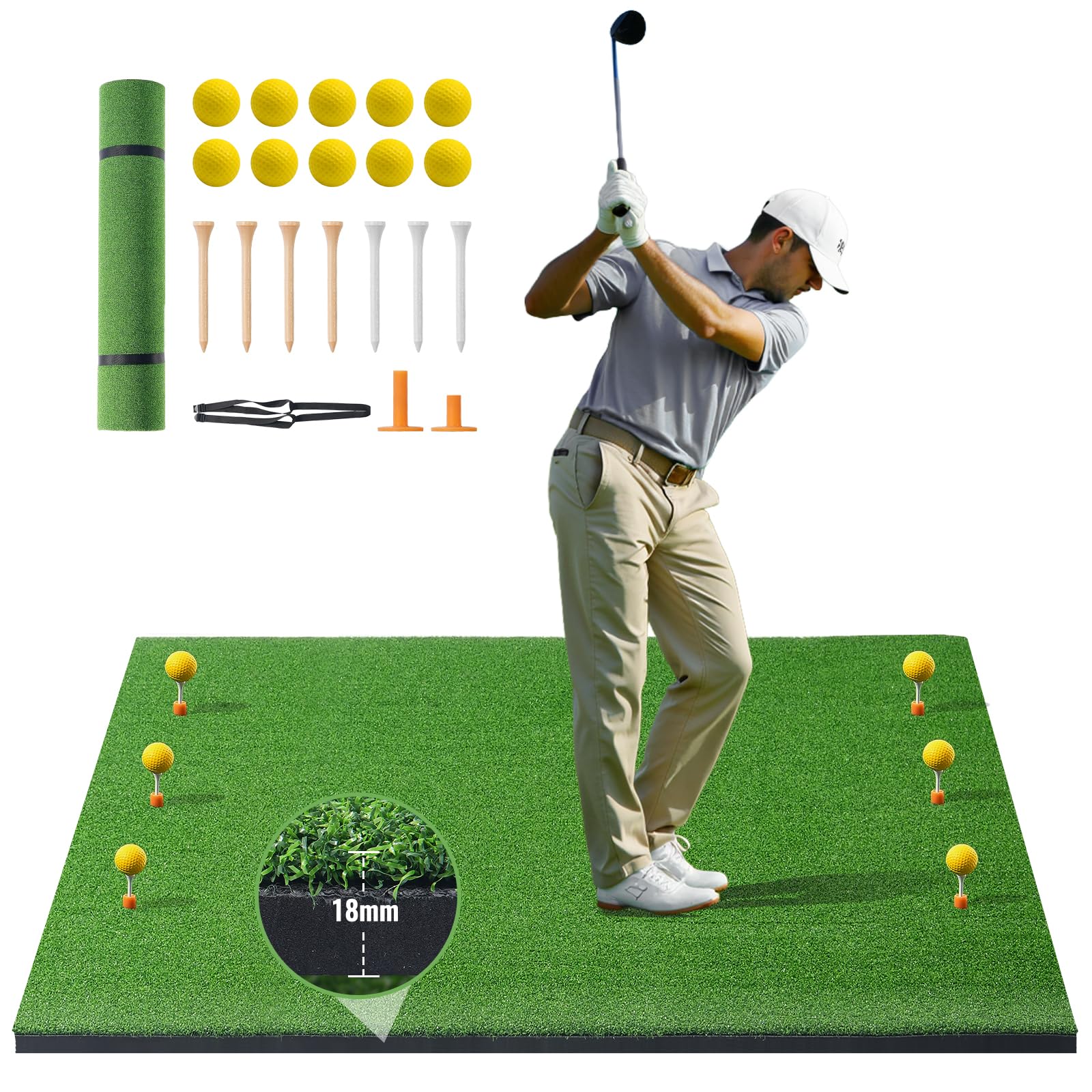 Vevor 5X4Ft Golf Hitting Mat Turf Golf Training Aid Indoor Outdoor Practice