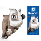 Footjoy Women'S Raingrip Golf Glove, White/Grey, Small, Pair