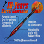 Shot! Darts Mystic Red-Soft Tip Dart Set-18Gm-Centre Weighted-Colour Plated Brass Barrels
