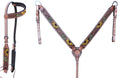 Challenger Horse Western Sunflower Cactus Browband Bridle & Breast Collar Set 78Fk21A