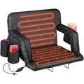 Nova Microdermabrasion 25'' Heated Stadium Seat For Bleachers W/Back Support Wide Padded Cushion Portable Reclining Bleacher Sea