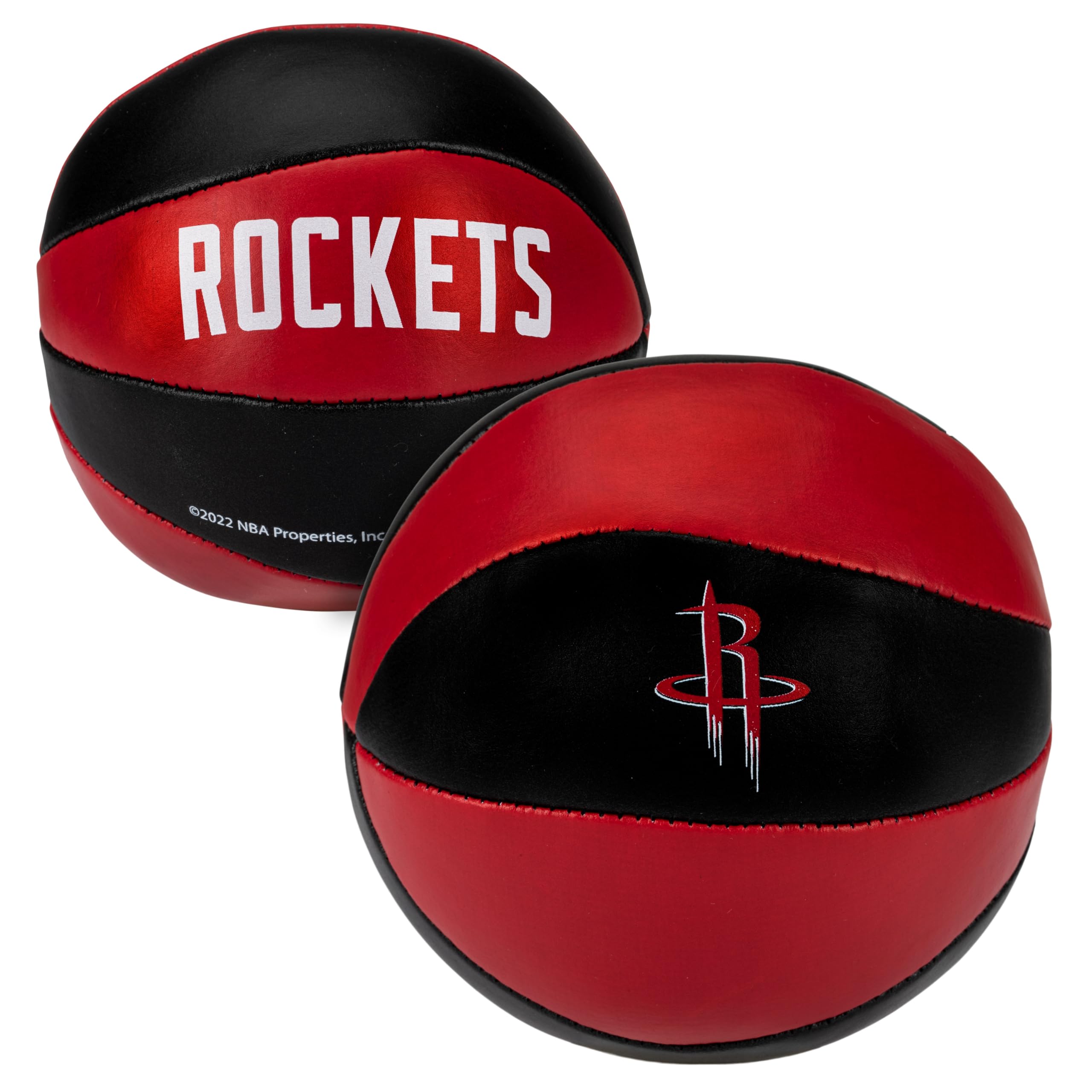 Franklin Sports Nba Houston Rockets Toy Basketballs - 2 Pack Of Kids Soft Mini Basketballs For Over The Door + Indoor Hoops - Nb