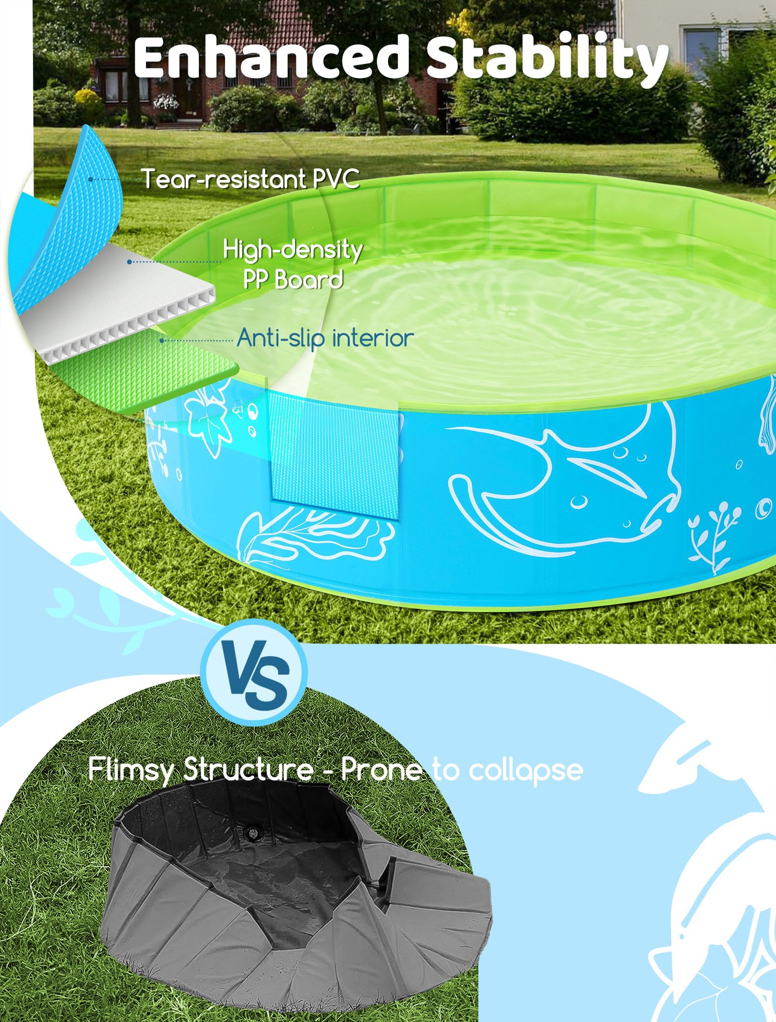 Hikiddy Foldable Kiddie Pool With Canopy: 47In Baby Pool And Beach Tent For Toddlers Infants 6-12 Months And Kids 2-4 Years Old