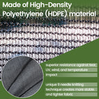 Windscreensupplyco 60-70 12 Ft X 16 Ft Mesh Tarpshade Cloth 9-Needle Knitted Heavy Duty Black With Grommets For Green House, Gar