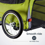 Schwinn Rascal Bike Pet Trailer, For Small And Large Dogs, Tow With Bicycle, Large (Up To 100Lbs), Green