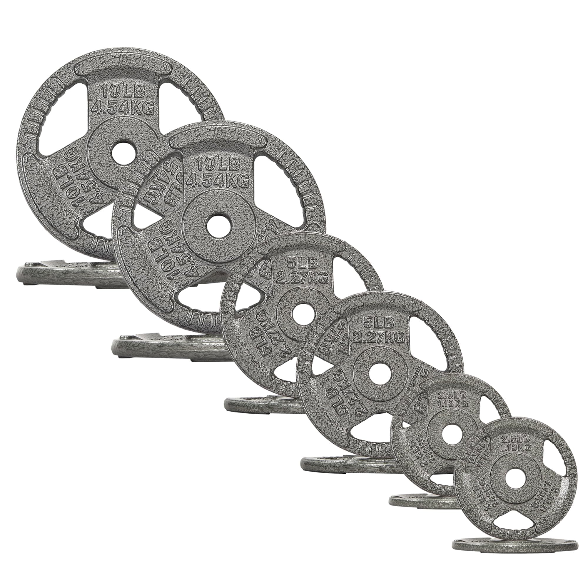 Fitvids 1 Inch Standard Barbell Weight Plates Set, 70 LB(2.5-10 LB) Barbell Weight Set for Home Gym Strength Training, Triple-ha