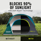 Coleman 8-Person Skydome Dark Room Tent With Rainfly, 5 Minute Setup, Blocks 90% Of Sunlight, 20% More Headroom Than Traditional