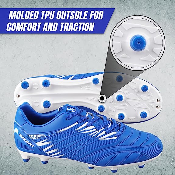 Valencia Firm Ground Soccer Cleats - Royal/White - Vizari Sports