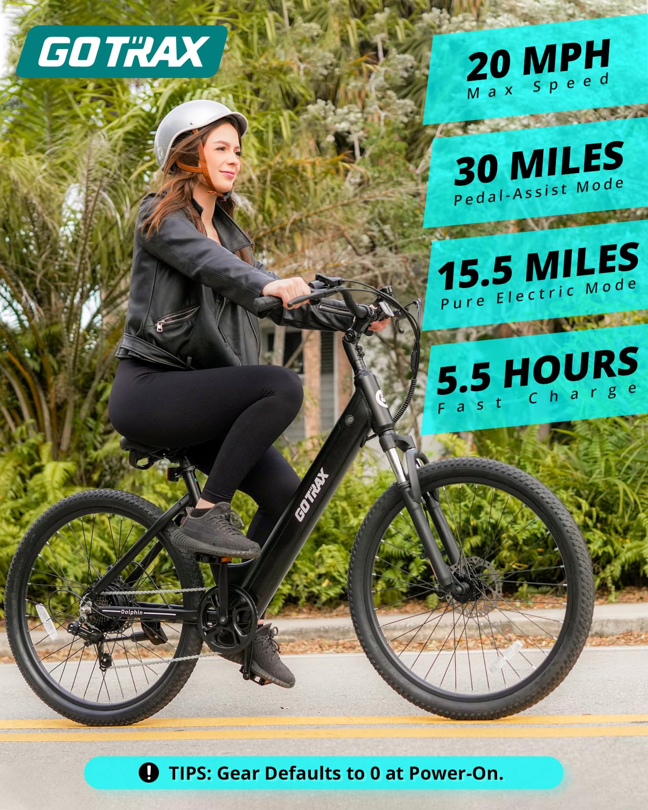 Gotrax 26 Electric Bike, Max Range 30Miles(Pedal-assist1) & 15.5/20Mph Power by 250/350W, 3 Riding Modes & Adjustable Seat, 7-Sp