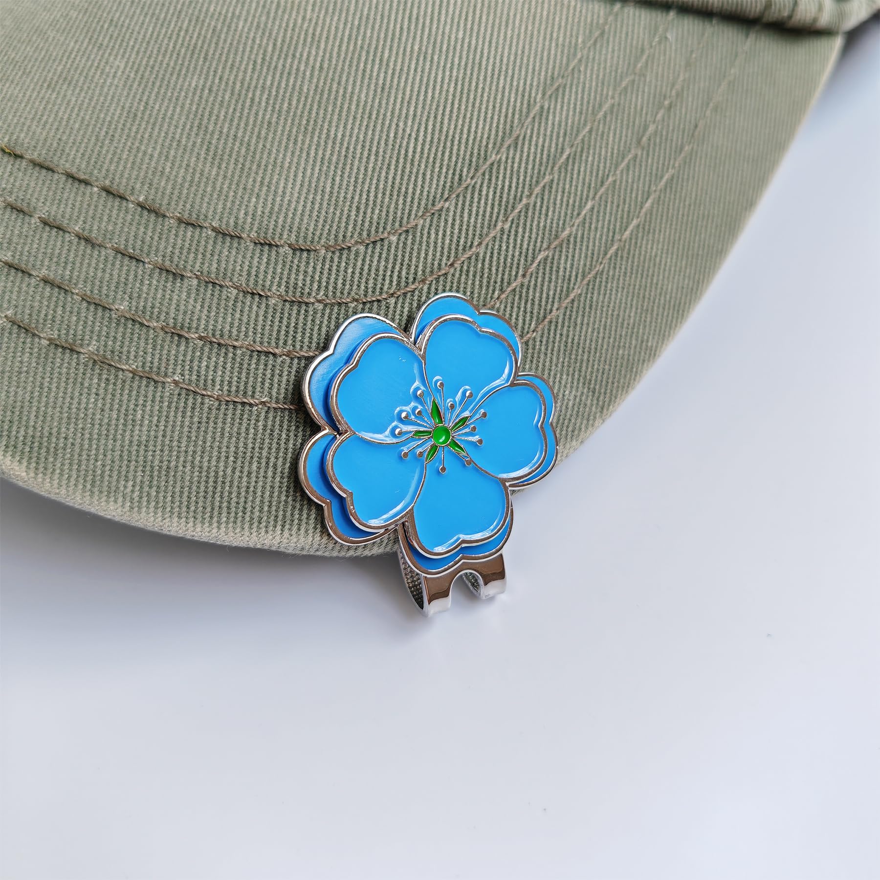 Eshan Golf Ball Marker And Magnetic Golf Hat Clip Set Flower Clover Shape Clips Markers Golf Bag Accessories Court Gift For Men