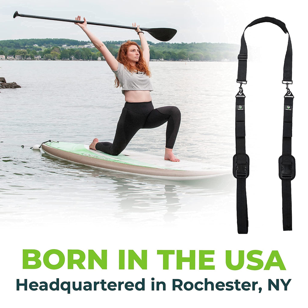Gradient Fitness Kayak Paddle Board Carrier (Black)/Surfboard Straps For Shoulder  Hands-Free Carrying Straps For Paddleboards W