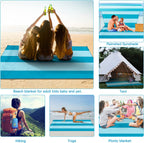 Bydoll Beach Blanket 78''X81'' Waterproof Sandproof Suits1-4 Adults Oversized Lightweight Large Blanket Picnic Mat For Beach San