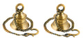 Uapan Brass Wall Hanging Bell With Chain And Hanging Hook For Home Mandir Temple Decorative I Puja Room (Pack Of 2 Nos)