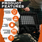 Adventure Seeka Heavy Duty 24'' Folding Campfire Grill, Camp Fire Grill With Folding Grill Design For Compact Storage. Campfire