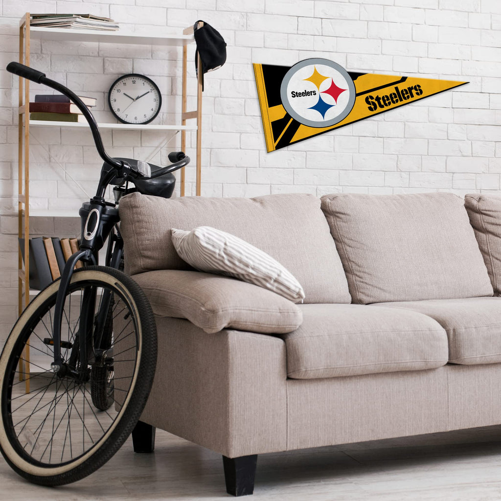 Rico Industries Nfl Football Pittsburgh Steelers Soft Felt Pennant - Ez To Hang - Home D  Cor (Game Room, Man Cave, Bed Room)