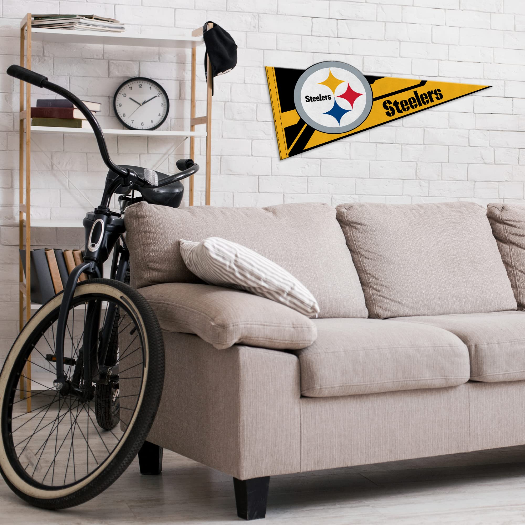 Rico Industries Nfl Football Pittsburgh Steelers Soft Felt Pennant - Ez To Hang - Home D  Cor (Game Room, Man Cave, Bed Room)
