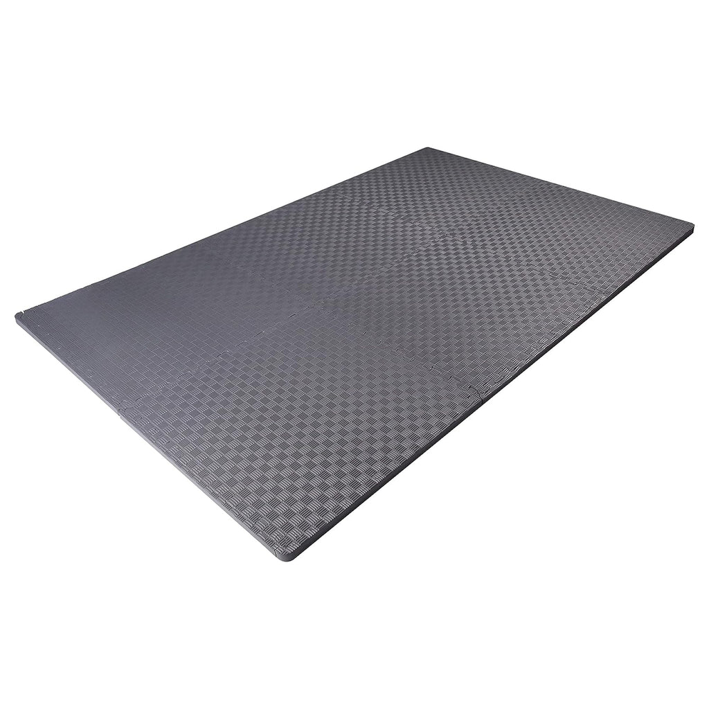 Balancefrom 6 Piece Foam Floor Mat Puzzle Tiles, 1 Inch Thick, 24 Sq Ft, Grey