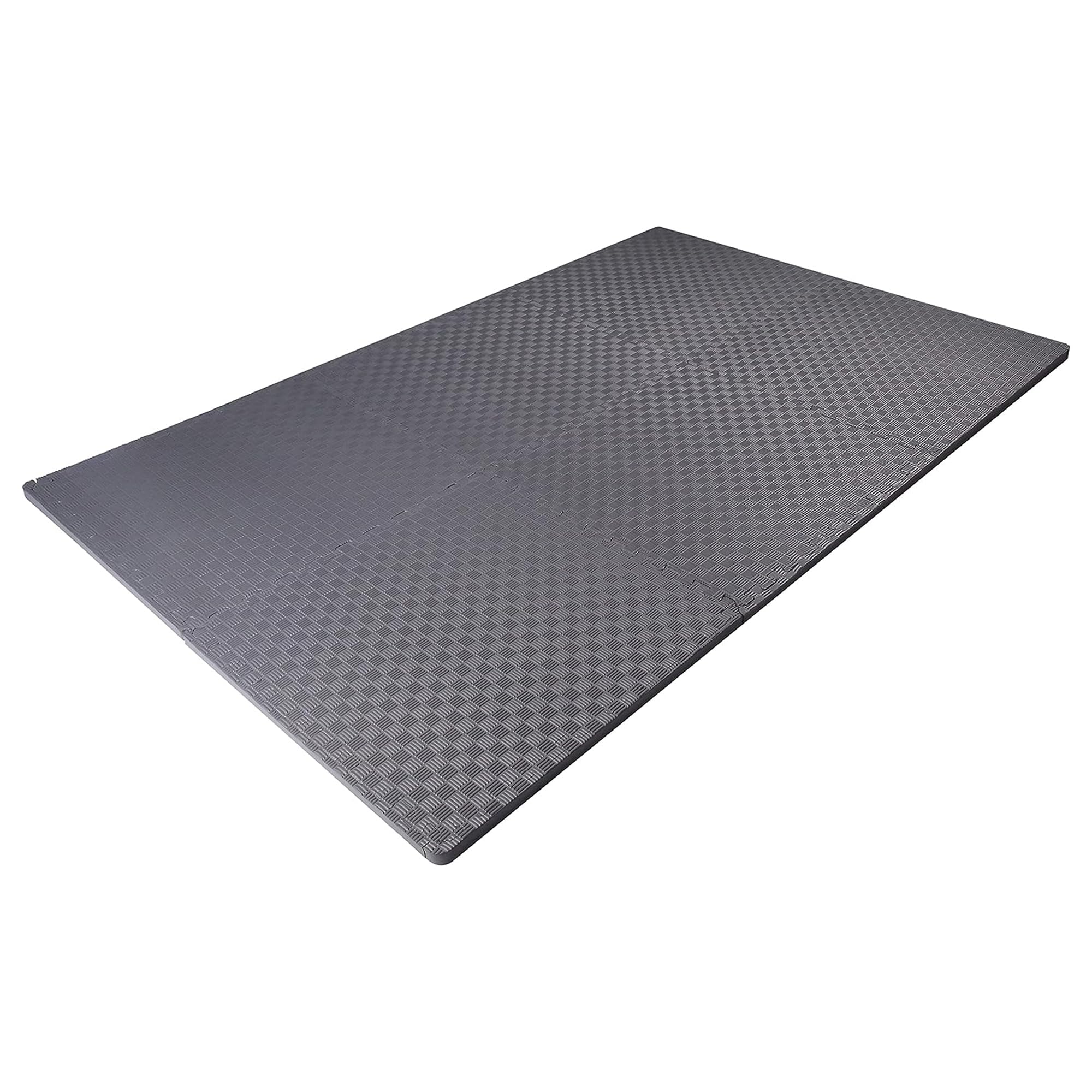 Balancefrom 6 Piece Foam Floor Mat Puzzle Tiles, 1 Inch Thick, 24 Sq Ft, Grey