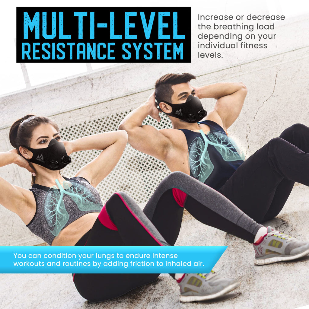 Trainingmask - 2.0 Multi Patened With Clincal Studies - Elevation Training Mask, High Altitude Workout Endurance Mask, Running M