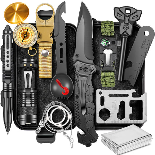 Astnes Gifts For Men Him Dad, Survival Kits And Equipment 14 Pcs, Christmas Stocking Stuffers, Anniversary Birthday Gifts For Hu