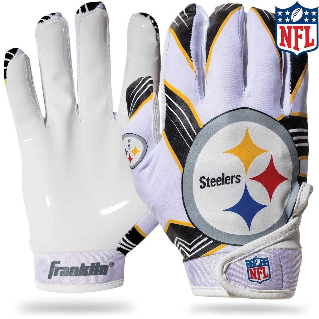Franklin Sports Pittsburgh Steelers Youth Nfl Football Receiver Gloves - Receiver Gloves For Kids - Nfl Team Logos And Silicone 