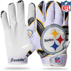 Franklin Sports Pittsburgh Steelers Youth Nfl Football Receiver Gloves - Receiver Gloves For Kids - Nfl Team Logos And Silicone 
