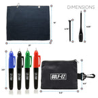 Golf-Ez Golf Essentials Kit  Golf Towel  Cleaning Brush  Tri-Line Golf Ball Alignment Kit  Divot Repair Tool  Golf Ball & Tee Ho