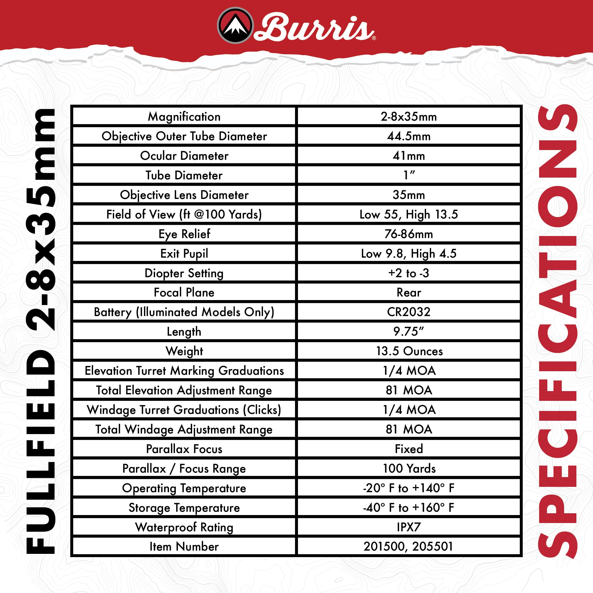 BURRIS Fullfield 2-8x35mm Illum. SC (201500)