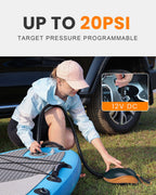 Outdoormaster 20Psi High Pressure Paddle Board Pump Electric Dolphin Ii -Quick Portable Sup Air Pump,Auto-Off &12V Dc Car Connec